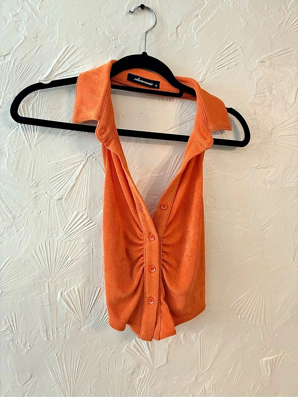 Olivaceous Orange Button Front Blouse
